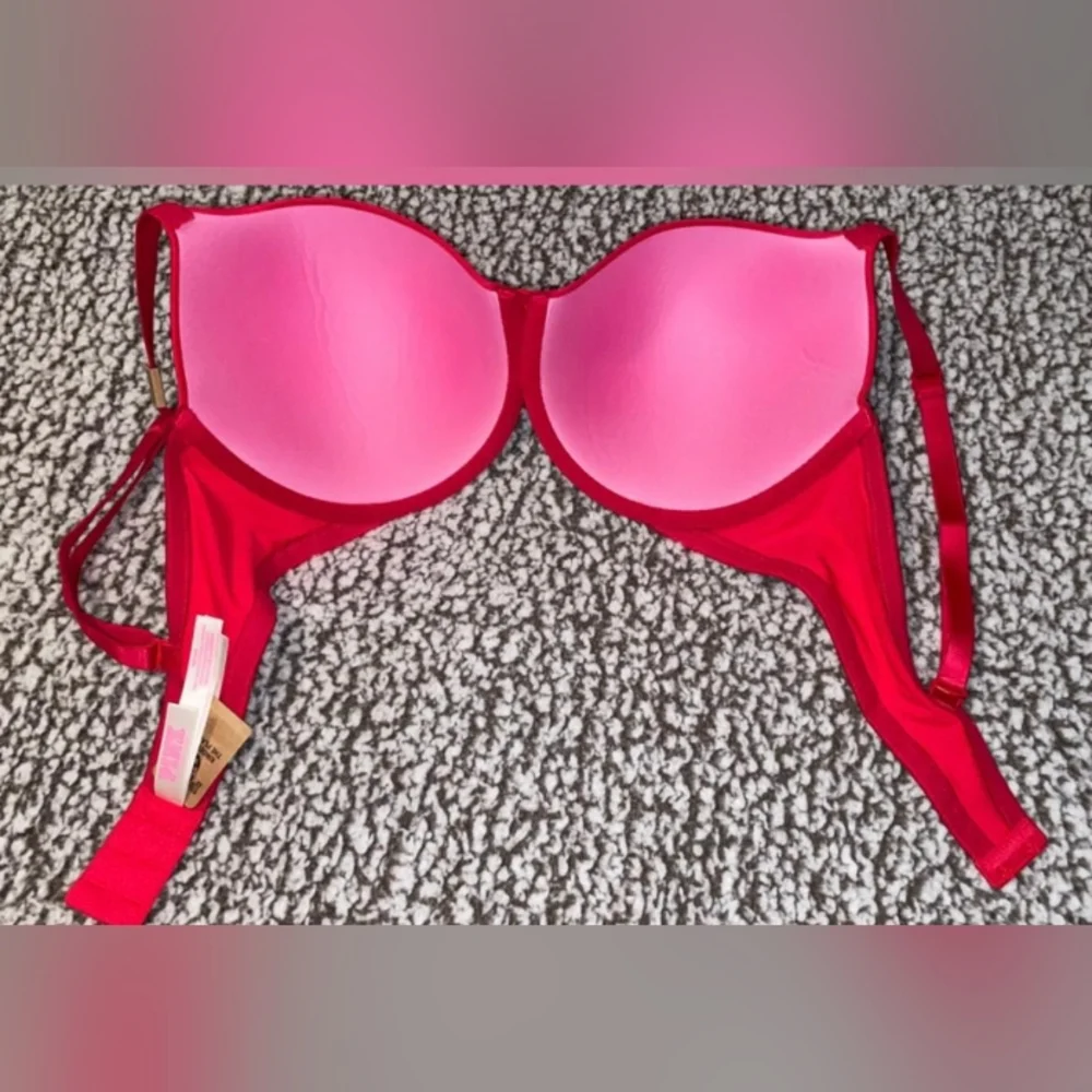 NWT PINK VS T-SHIRT BRAS RED SIZE 38D - Picture 4 of 8